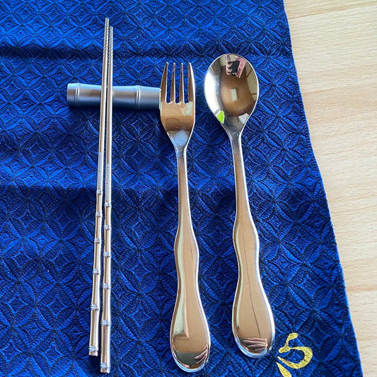 Titanium cutlery (chopsticks, spoon, fork) Made in Japan